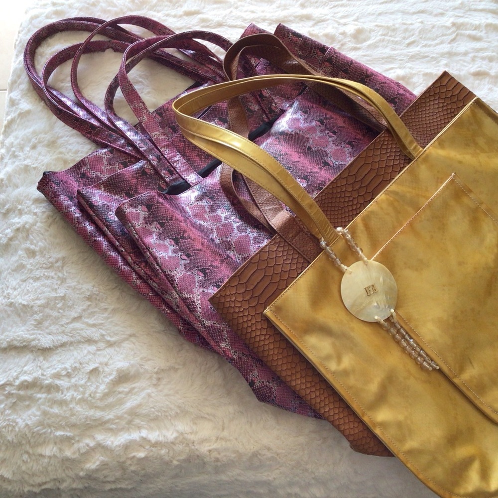 BUNDLE of 5 Totes Weekender Shoppers - Saks Fifth Avenue, Bloomingdale’s, Escada